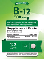 Nature's Truth B12 Vitamin | 500 mcg | 120 Tablets