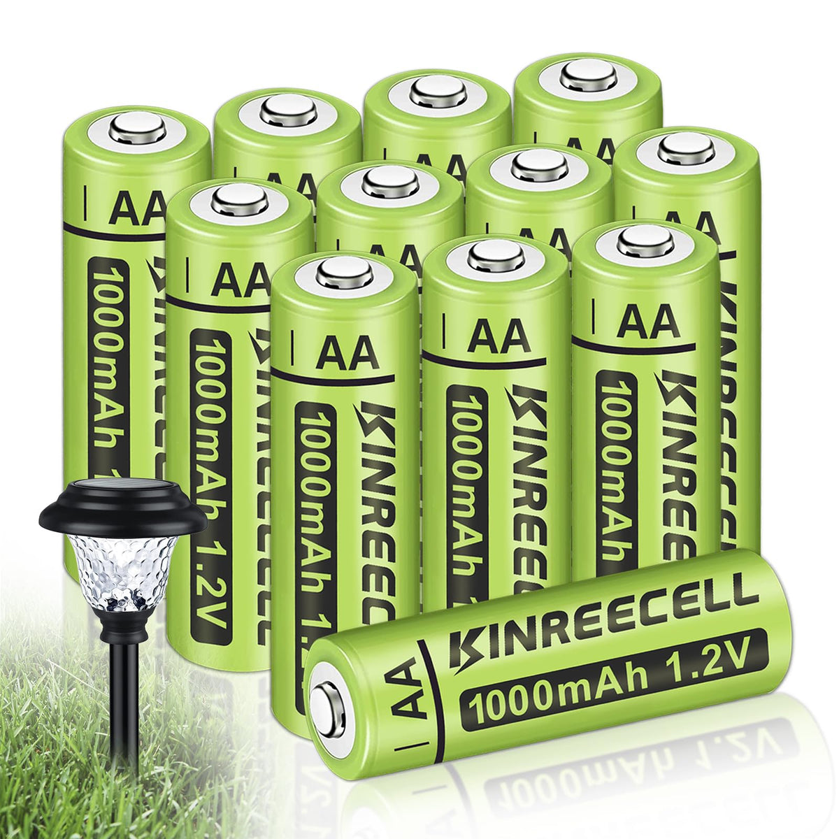 Rechargeable Solar AA 1000mAh Batteries for Outdoor Solar Lights