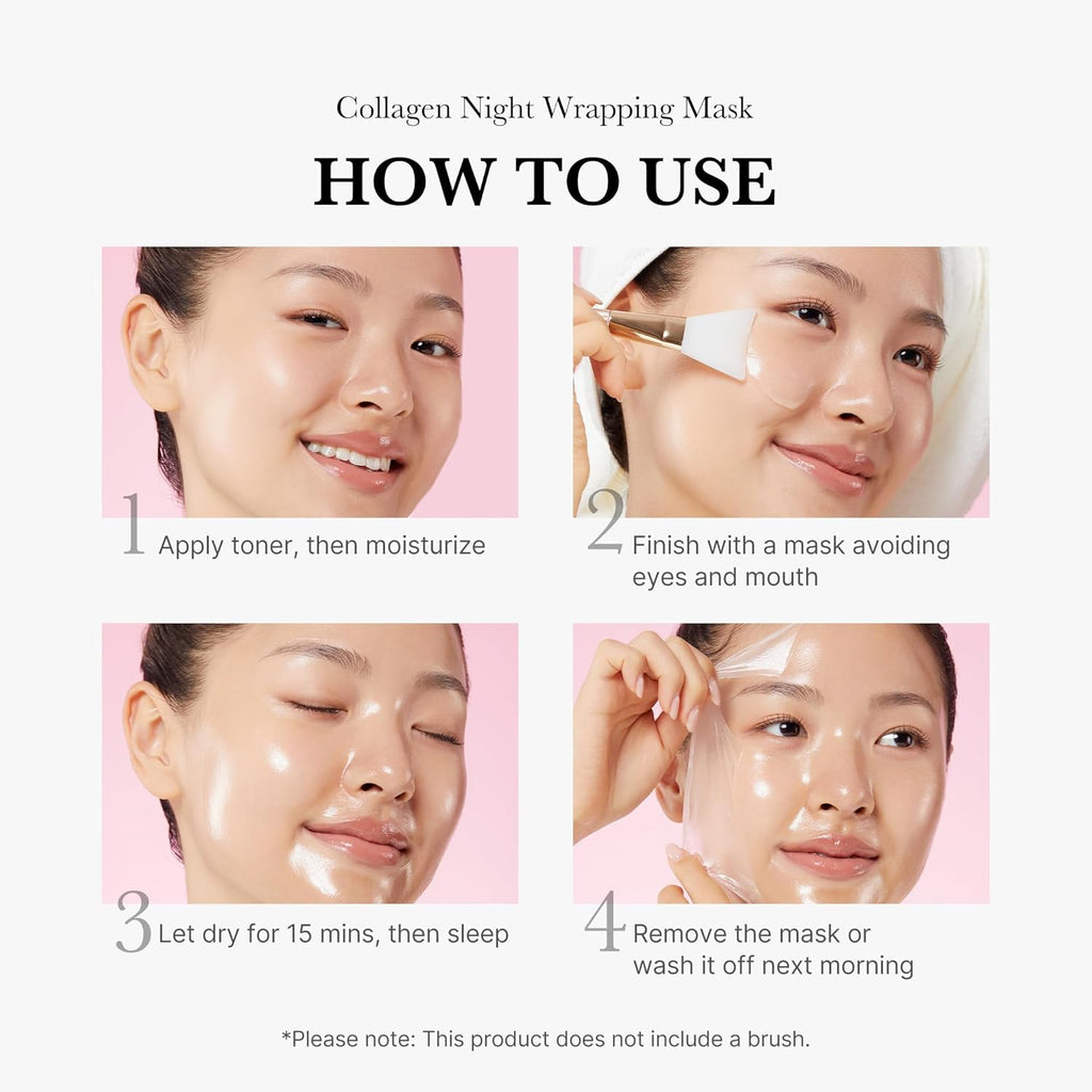 Buy now medicube Wrapping Mask Collagen Overnight Peel Off Facial Mask | Elasticity & Hydration Care, Reduces Sagging & Dullness | Hydrolyzed Collagen For Glowing Skin | Korean Skin Care, 2.53 fl.oz at indiglob india