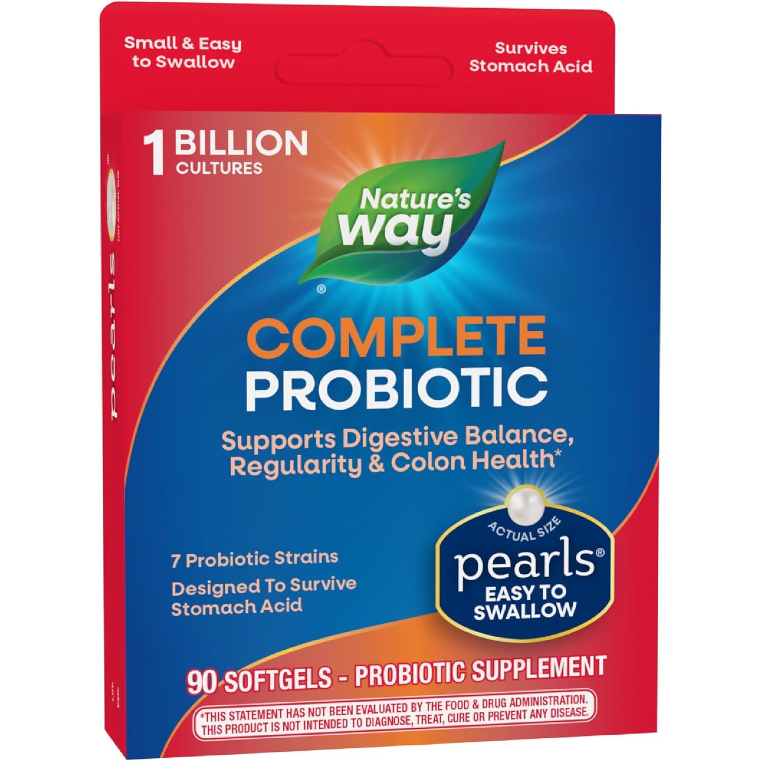 Buy now Nature's Way Complete Probiotic Pearls, Supports Digestive Balance*, 1 Billion Live Cultures, Supplement for Men and Women, No Refrigeration Required, 90 softgels at indiglob india