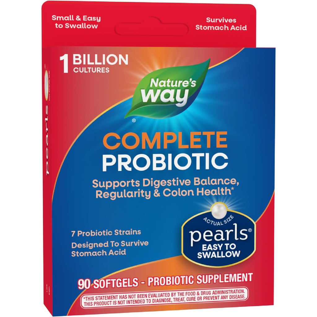 Buy now Nature's Way Complete Probiotic Pearls, Supports Digestive Balance*, 1 Billion Live Cultures, Supplement for Men and Women, No Refrigeration Required, 90 softgels 90 Count (Pack of 1) Probiotic Pearl at indiglob india