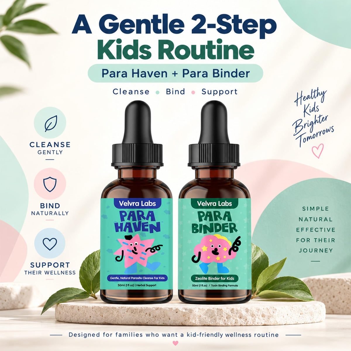 Parasite Cleanse for Kids,with Black Walnut and Wormwood Extract ，2 Bottles