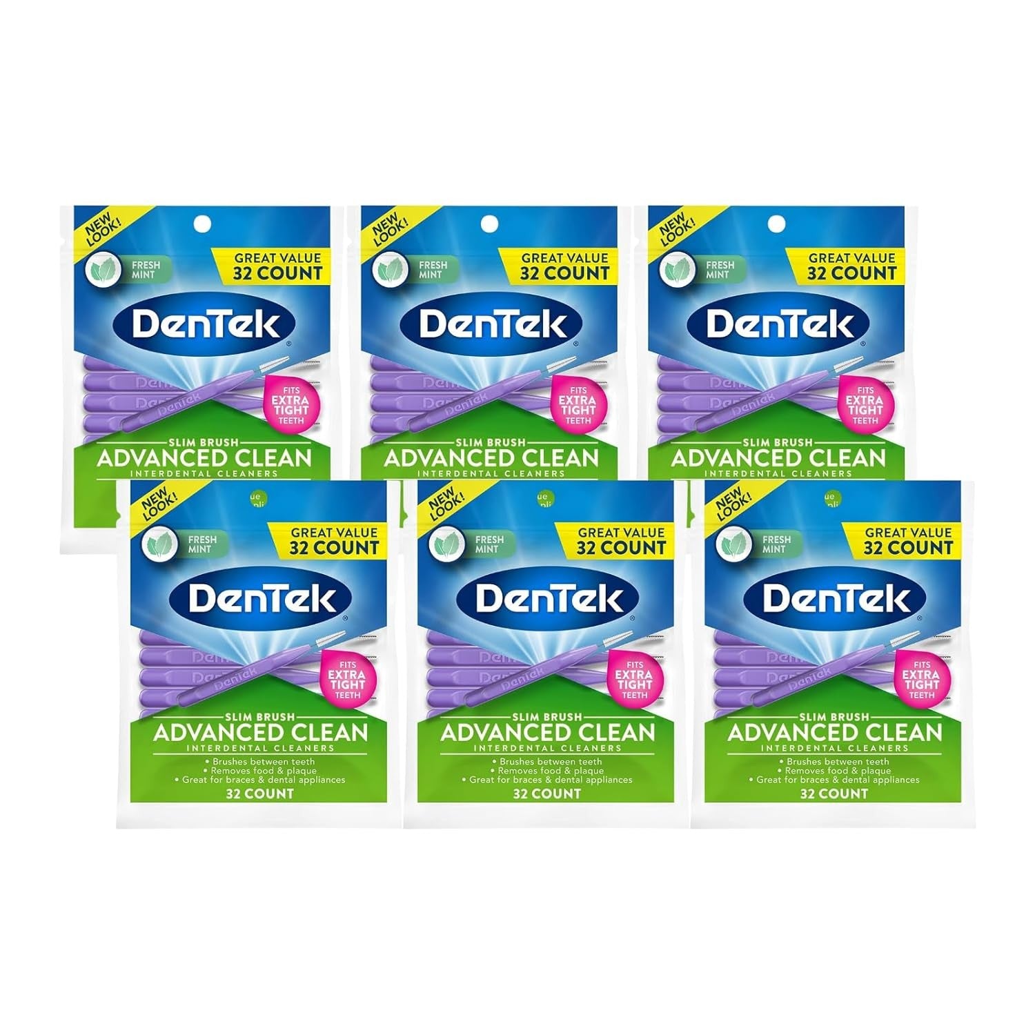 Buy now DenTek Easy Brush Interdental Cleaners, Mint, 16 Count 32 Count (Pack of 6) at indiglob india