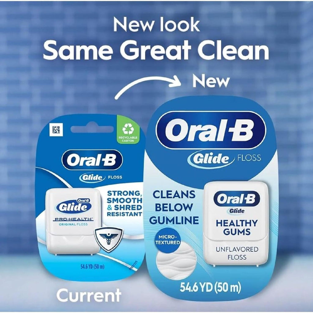 Buy now Oral-B Glide Healthy gums, unflavored floss 50M (Pack of 6) at indiglob india