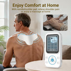 Comfytemp TENS Unit with Specialized Pads for Lower Back & Neck Shoulder Pain Relief, Easy-to-Use TENS Unit Muscle Stimulator with Large Display, Portable Dual Channel TENS Machine with Carrying Case