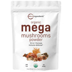 Micro Ingredients Organic Mega Mushroom Powder, 10-in-1 Mushroom Blend, 5oz