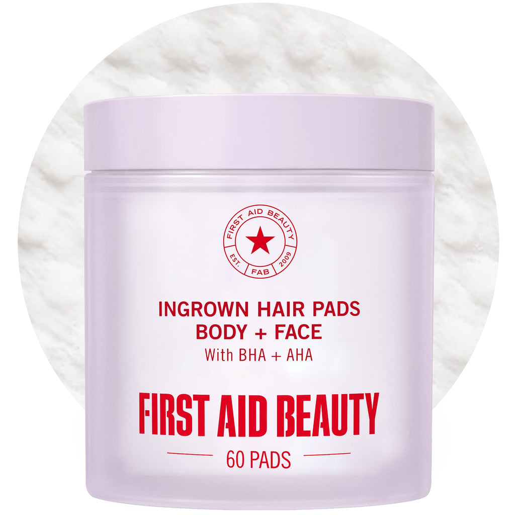 First Aid Beauty Ingrown Hair Pads Aftershave Treatment to Help Prevent Razor Bumps, Exfoliate Underarms & Bikini Area, Sensitive Skin