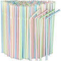[600 Pack] 8" Flexible Plastic Straws, Bendable Disposable Drinking Straws