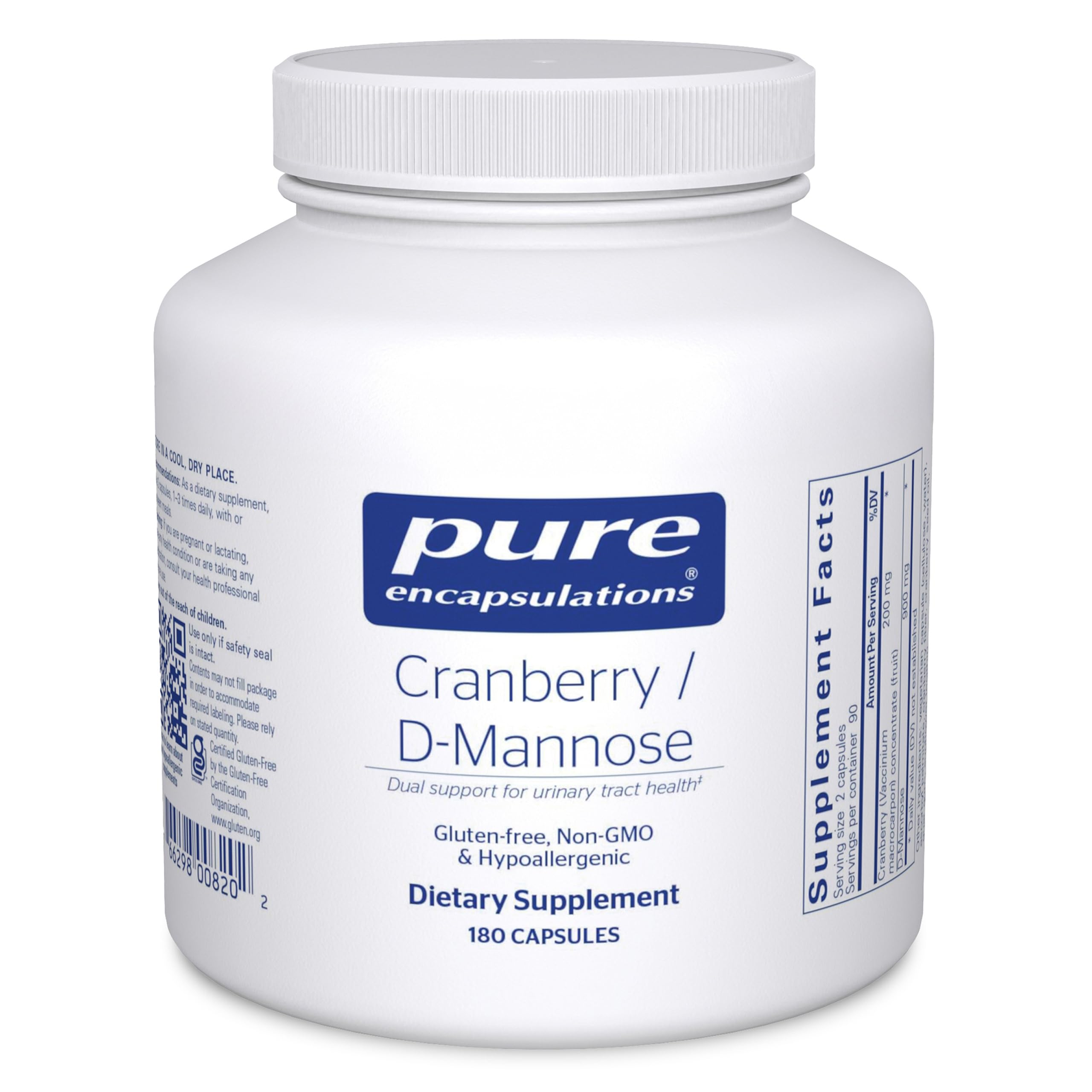 Pure Encapsulations Cranberry/D-Mannose, 90 Capsules | Supports Urinary Tract Health*, with Cranberry Fruit Solids, Vegan and Non-GMO Dietary Supplement