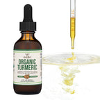 Organic Turmeric Curcumin Drops, Black Pepper + Ginger, Joint Support, 2 oz | Joint Comfort Liquid Supplement, Alcohol-Free, Black Pepper (Piperine) for Absorption, Ginger, USDA-Organic, 60 Servings