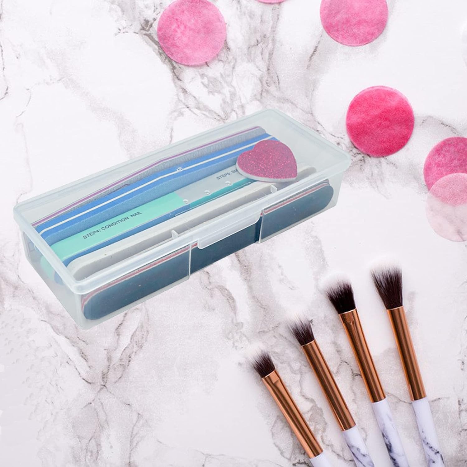 Buy now Clear Manicure Tool Box, Personal Nail Box Storage Case for Organizing, Plastic Nail Tool Box for Manicure Pedicure Kit (4pcs) at indiglob india