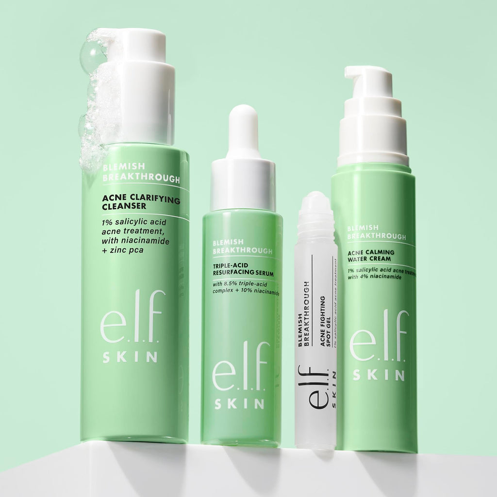 Buy now e.l.f. SKIN Blemish Breakthrough Clarifying Cleanser, Gel Cleanser For Removing Makeup, Controlling Oil & Clarifying Pores, 1% Salicylic Acid at indiglob india