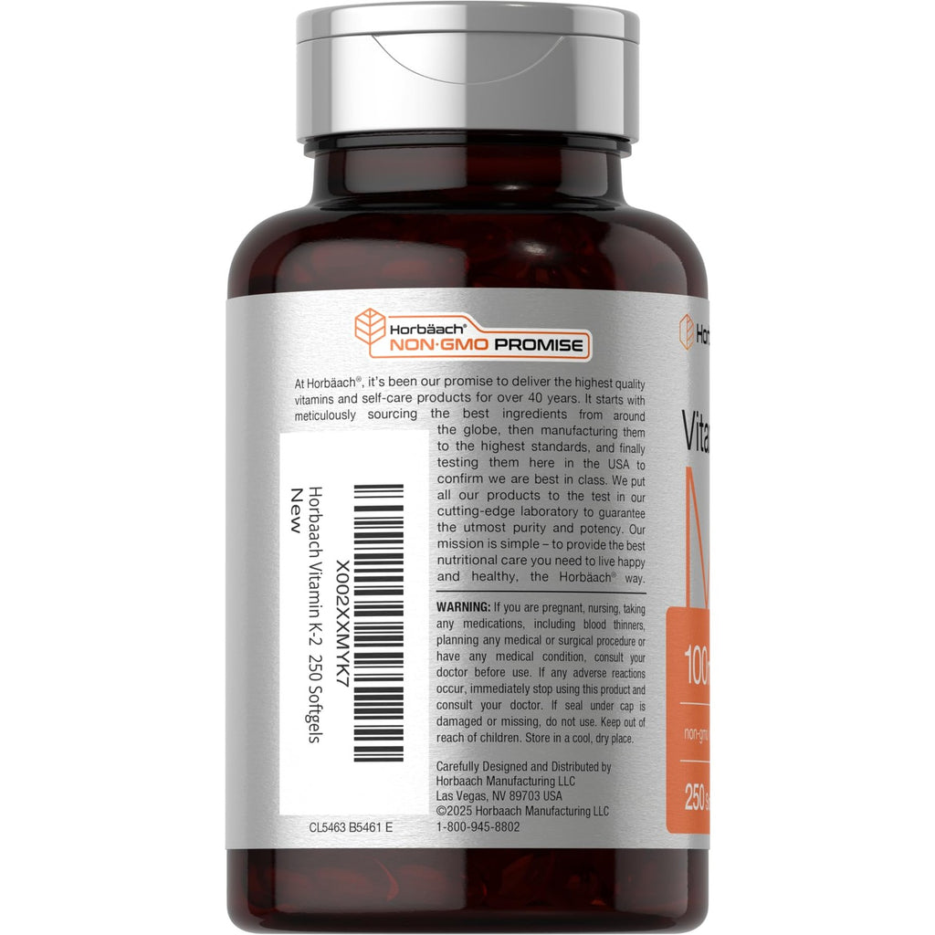Horbäach Vitamin K2 MK7 100mcg | 250 Softgels