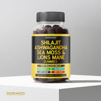 Shilajit Gummies with Sea Moss, Ashwagandha & Lions Mane - (Shilajit Supplement for Men & Women, Energy & Immunity Support ) Third Party Tested, Vegan Safe, NON GMO & Made in USA (60 Gummies)
