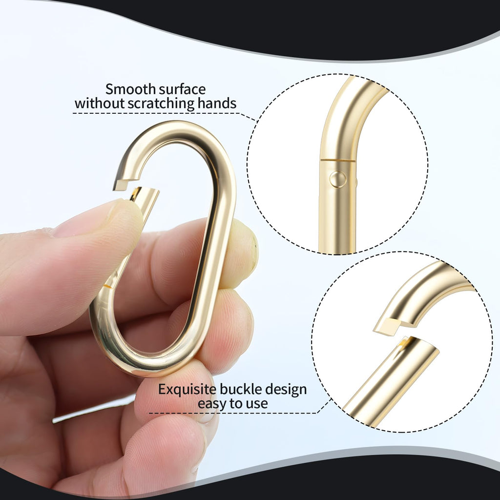 4Pcs Gold Keychain Clip & Spring O Ring 1.97"x0.98"（ Gold & Silver）