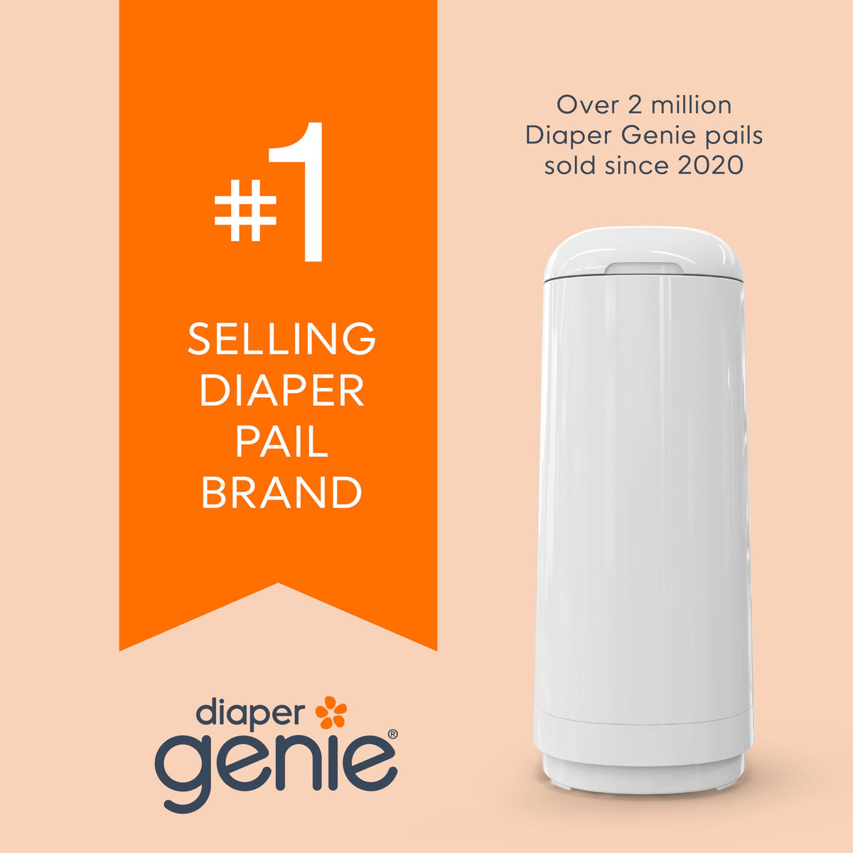 Diaper Genie Essence Diaper Pail with Easy Roll Refill (18 Bags)