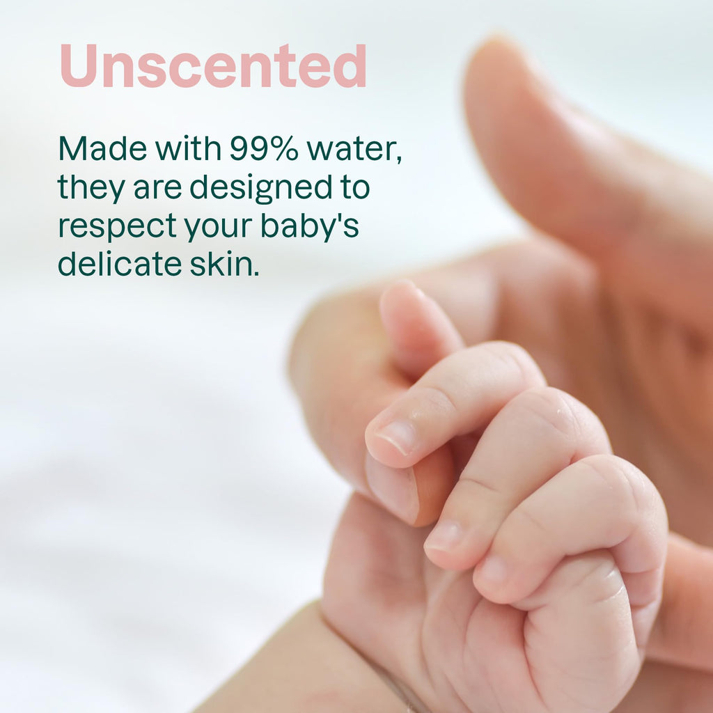 ATTITUDE Baby Water Wipes, EWG Verified, Safe for Newborns, Unscented & Fragrance-Free, 99% Water, Gentle, Vegan & Dermatologically Tested, Travel Pack with Hard Lid, 72 Count (Pack of 3)