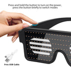 Buy now WOWSUN LED Glasses Light Up Dynamic Party Favor Glasses Festival Christmas USB Rechargeable LED Rave Glowing Flashing Glasses at indiglob india