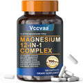 Magnesium Complex 700mg | 12-in-1 High Absorption Supplement | Glycinate, Citrate, Malate, Taurate & More | Sleep Support, Muscle Cramp Relief, Stress, Heart & Nerve Health | 120 Vegan Capsules