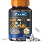 Magnesium Complex 700mg | 12-in-1 High Absorption Supplement | Glycinate, Citrate, Malate, Taurate & More | Sleep Support, Muscle Cramp Relief, Stress, Heart & Nerve Health | 120 Vegan Capsules
