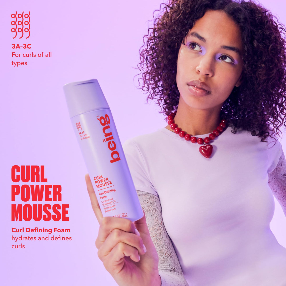 being CURL POWER MOUSSE Curl Defining Foam with Coconut and Grapeseed Oil 6 OZ(Pack of 2)