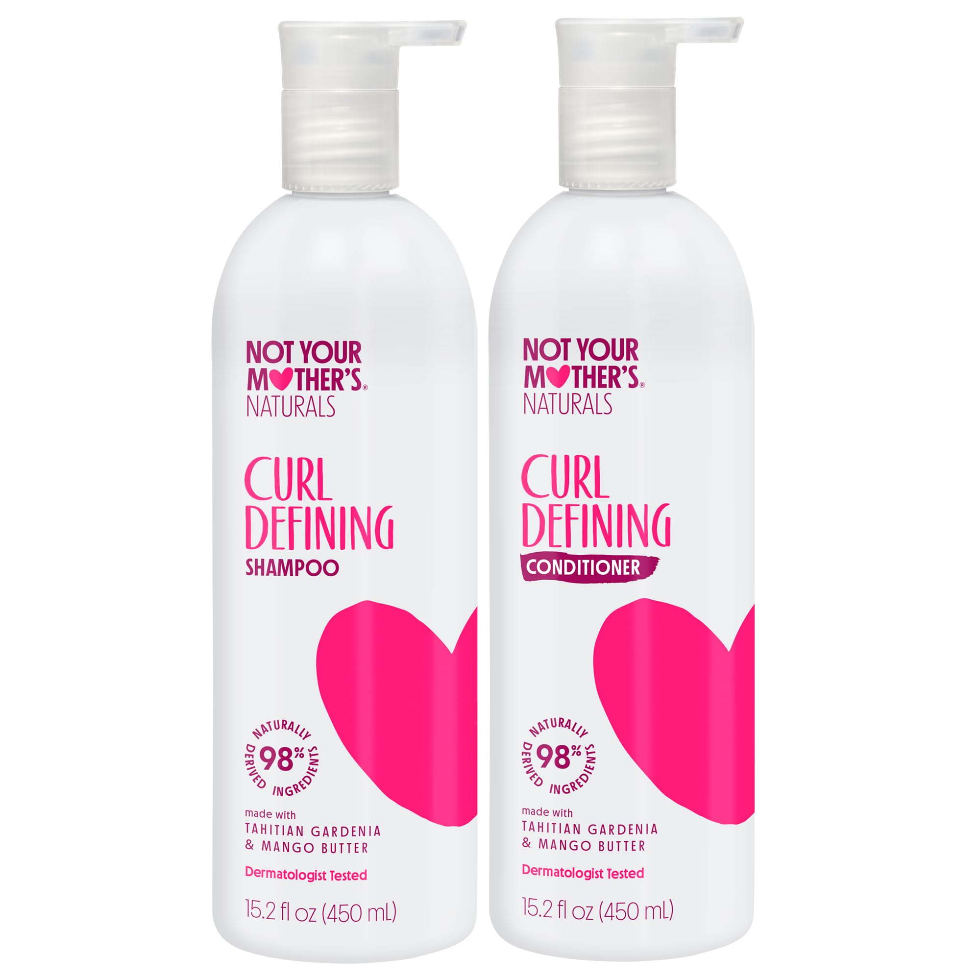 Not Your Mother's Naturals Curl Defining Shampoo and Conditioner | 15.2 fl oz Each - Tahitian Gardenia & Mango Butter - Suflate-Free Hair Products - For All Hair Types