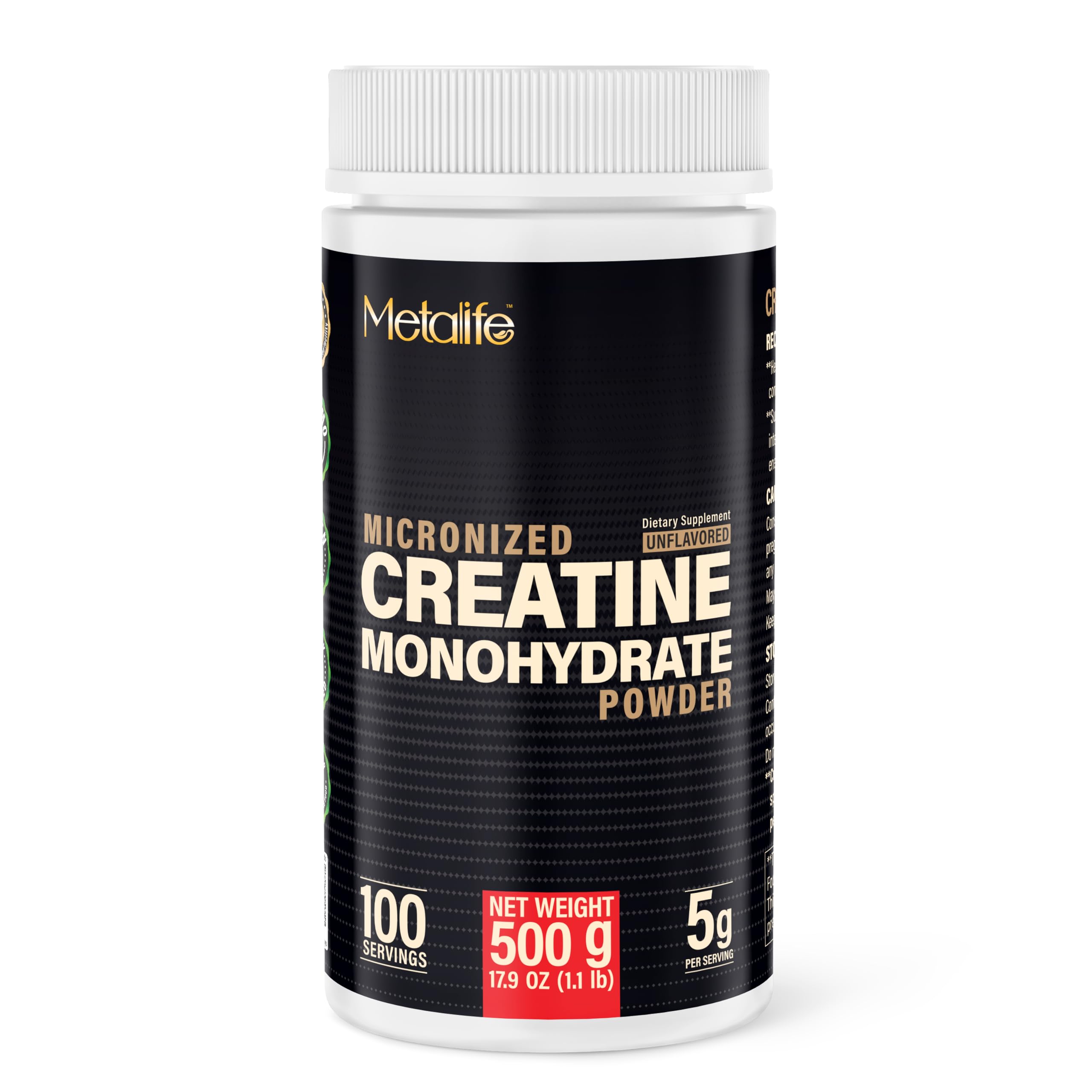 100% Pure Creatine Monohydrate Powder 60 Servings, Canada-Made, Micronized Powder, Muscle Growth, Unflavored, Ideal for Athletes & Fitness Enthusiasts, Third Party lab Tested, Vegan, 300 g