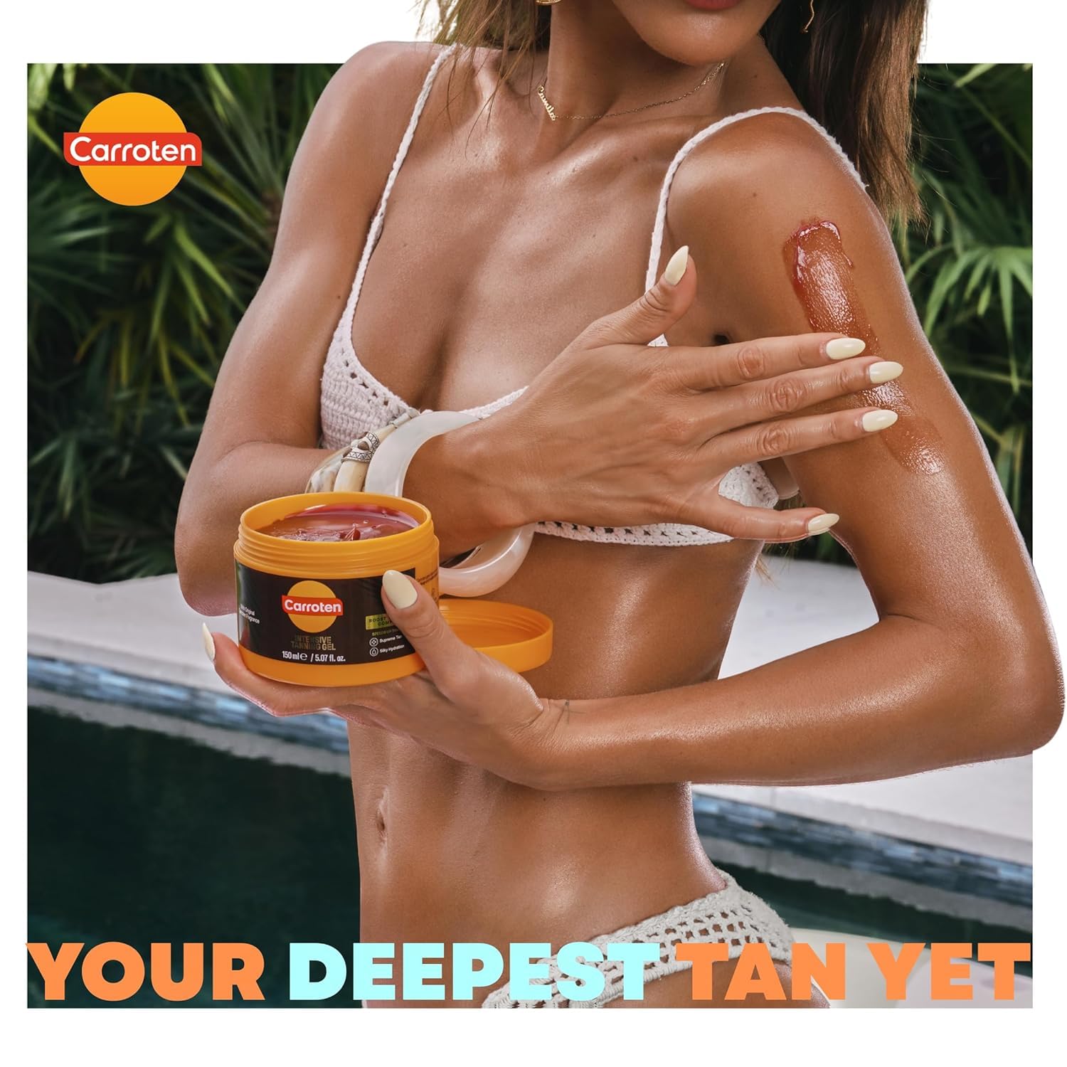 Carroten Intensive Tanning Gel, Browning Tan Accelerator, 5 oz | Non-Greasy, Water-Resistant with Carrot and Coconut Oil, Vitamin A & E For Moisture & Hydration, Made in Greece