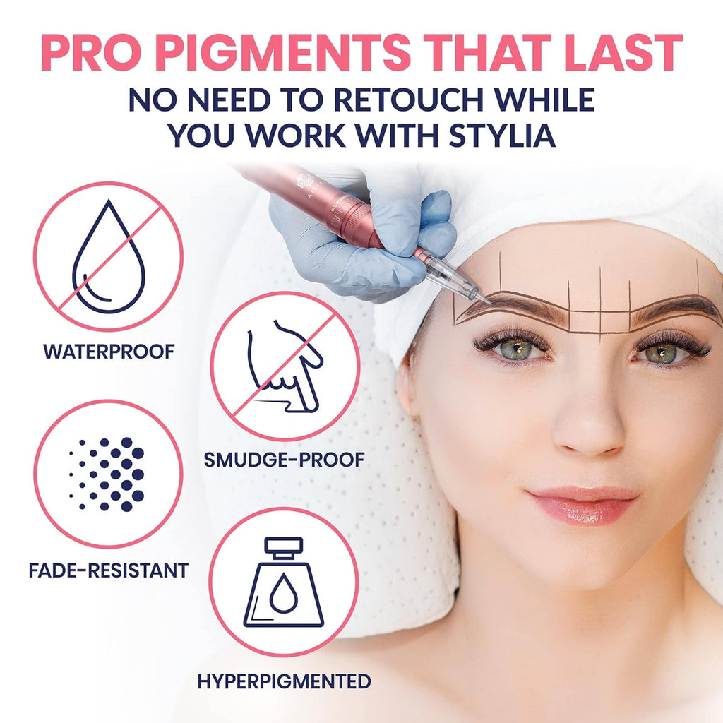 Buy now Stylia Waterproof Eyebrow Pencils For Women â€“ Long-Lasting Microblading Supplies Brow Pencil, Perfect for Eyebrow Shaper, Filling & Defining Natural-Looking Brow - (12PC Black) at indiglob india