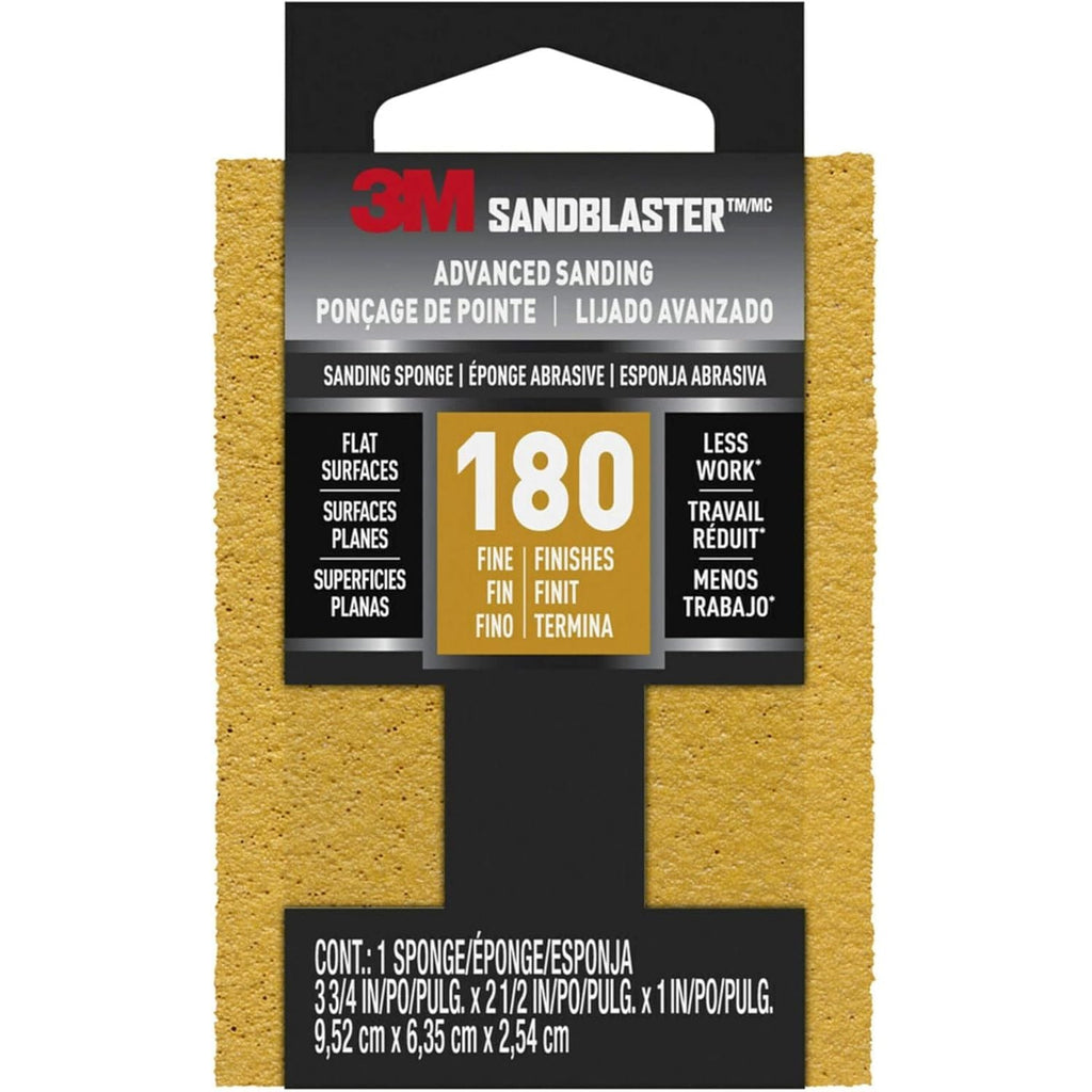 Buy now 3M 20908-150 SandBlaster Bare Surfaces Sponge, 150-Grit 3.75 in. x 2.5 in. x 1 in., 180 Grit Gold 180 Grit at indiglob india