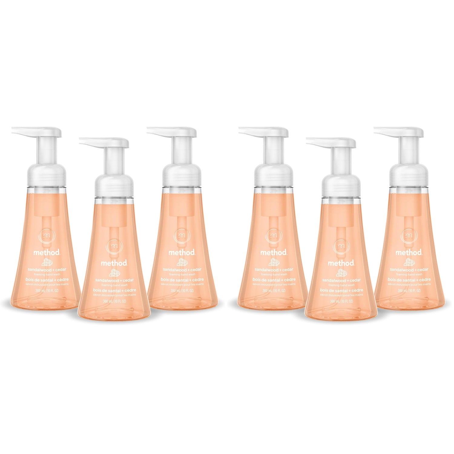 method Foaming Hand Wash, Sandalwood + Cedar, 10 fl oz, 3 pack | Hydrates & Softens Skin, Designed for Gentle Everyday Cleansing