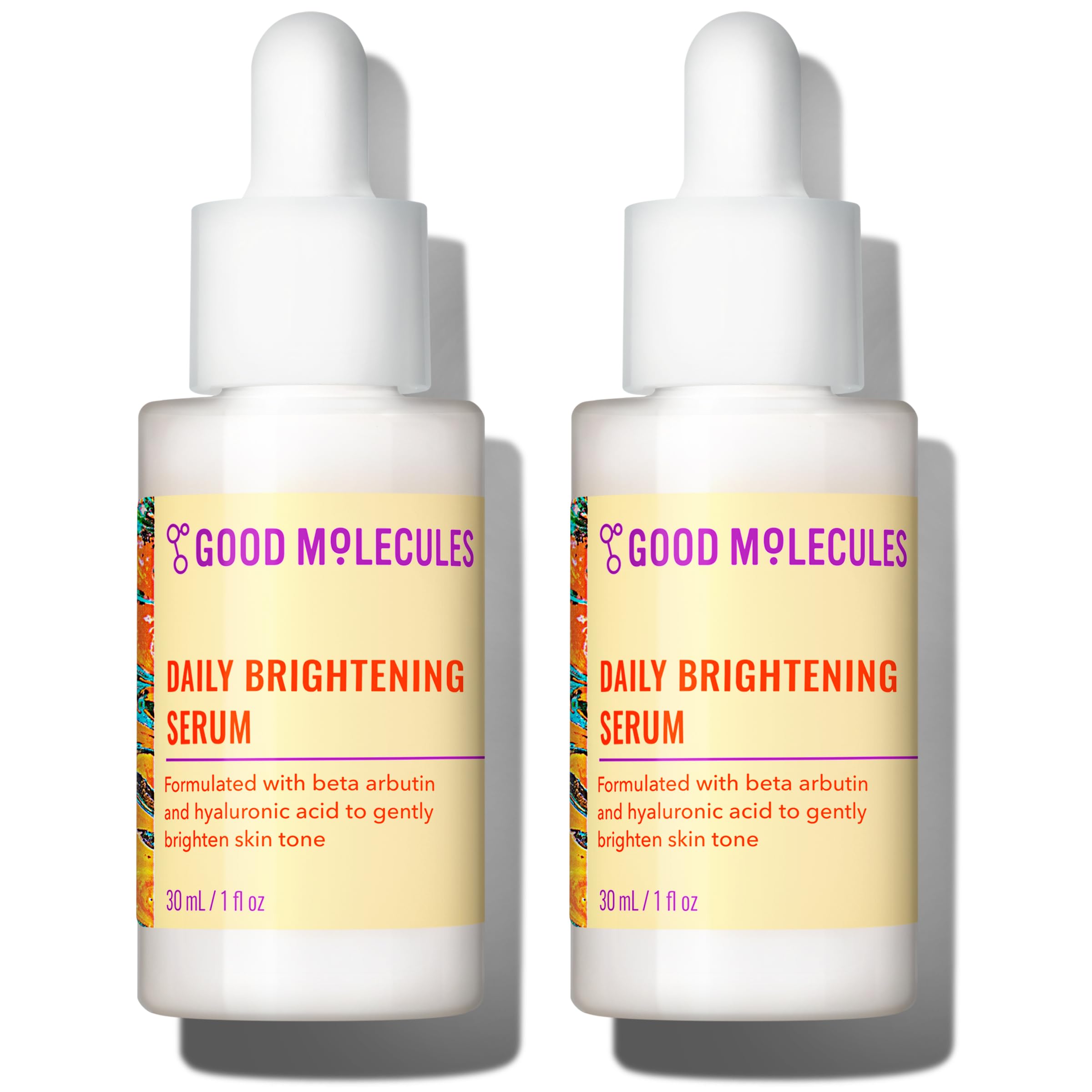 Good Molecules Daily Brightening Serum with Beta Arbutin, Pack of 2 | Gently brightens the look of skin tone with beta arbutin and hyaluronic acid. Lightweight, gentle, and layers well.