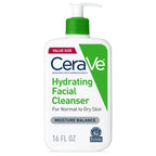 CeraVe Hydrating Cleanser with Hyaluronic Acid, Face Wash for Dry Skin,16oz | Skin Care For Men and Women, Daily Cleanser & Makeup Remover with Glycerin & Ceramides, National Eczema Association Certified