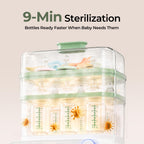 Momcozy 3-Layers Large Capacity Bottle Sterilizer and Dryer, Pump Part Mode
