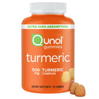 Qunol Turmeric 500mg Gummy, Ultra High Absorption Turmeric Curcumin, 90 ct | Delicious Vegan & Gluten Free Supplement that Supports Joint Health and Healthy Inflammation Response, Rich Tangerine Flavor