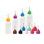 Free Hand Squeeze Bottles for Paint, 1 Oz Precision Tip Applicator Bottles, 4 Needle Tip Glue Bottles with 12 Tips for Acrylic Painting, Crafts & Masking Fluid