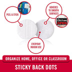 VELCRO Brand Dots with Adhesive, White, Small 1/2 in Circles, 250 Pk