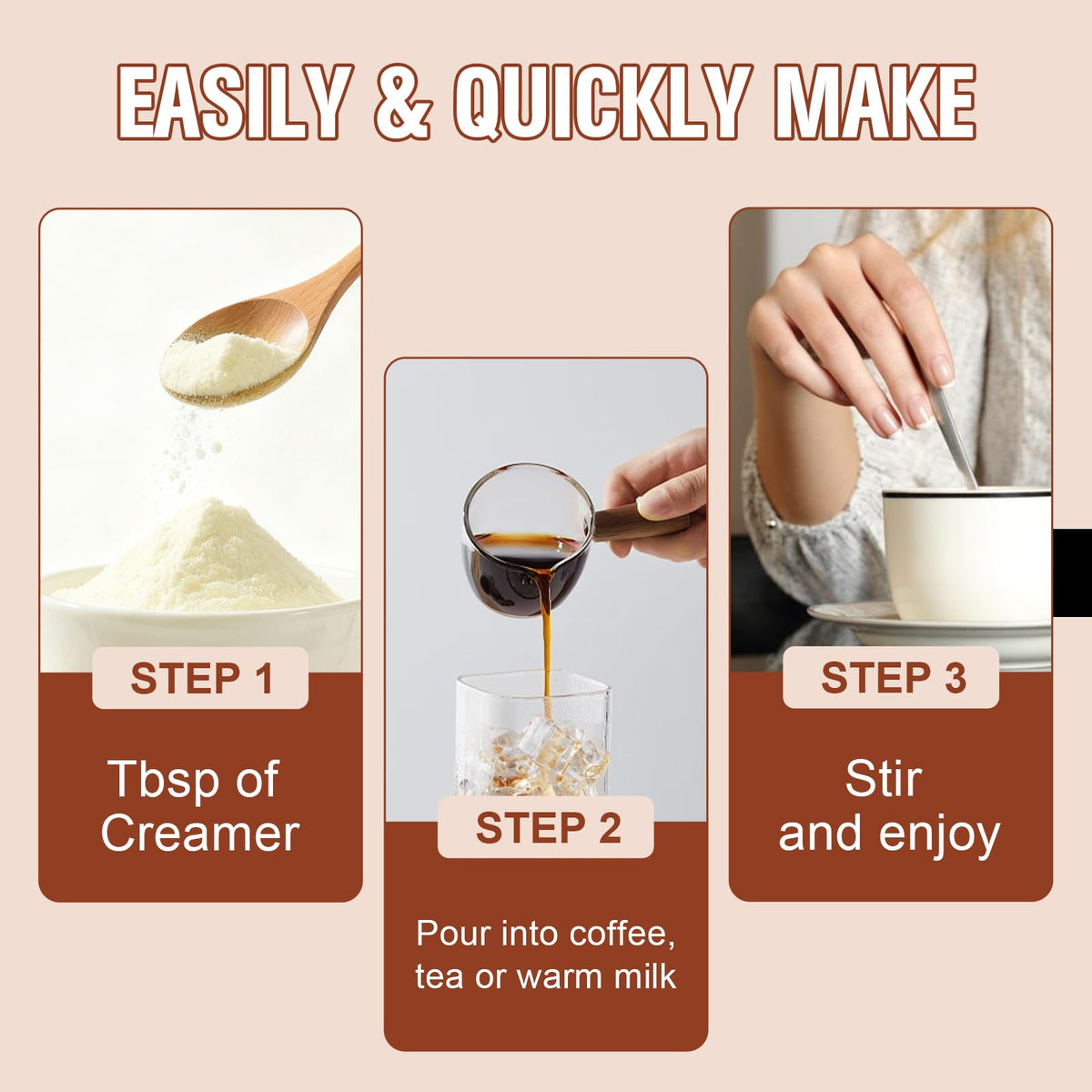 Mushroom Coffee Creamer,Superfood Creamer Powder with 6 Adaptogenic Mushrooms & Probiotics for Energy, Focus, Digestion - 30 Servings