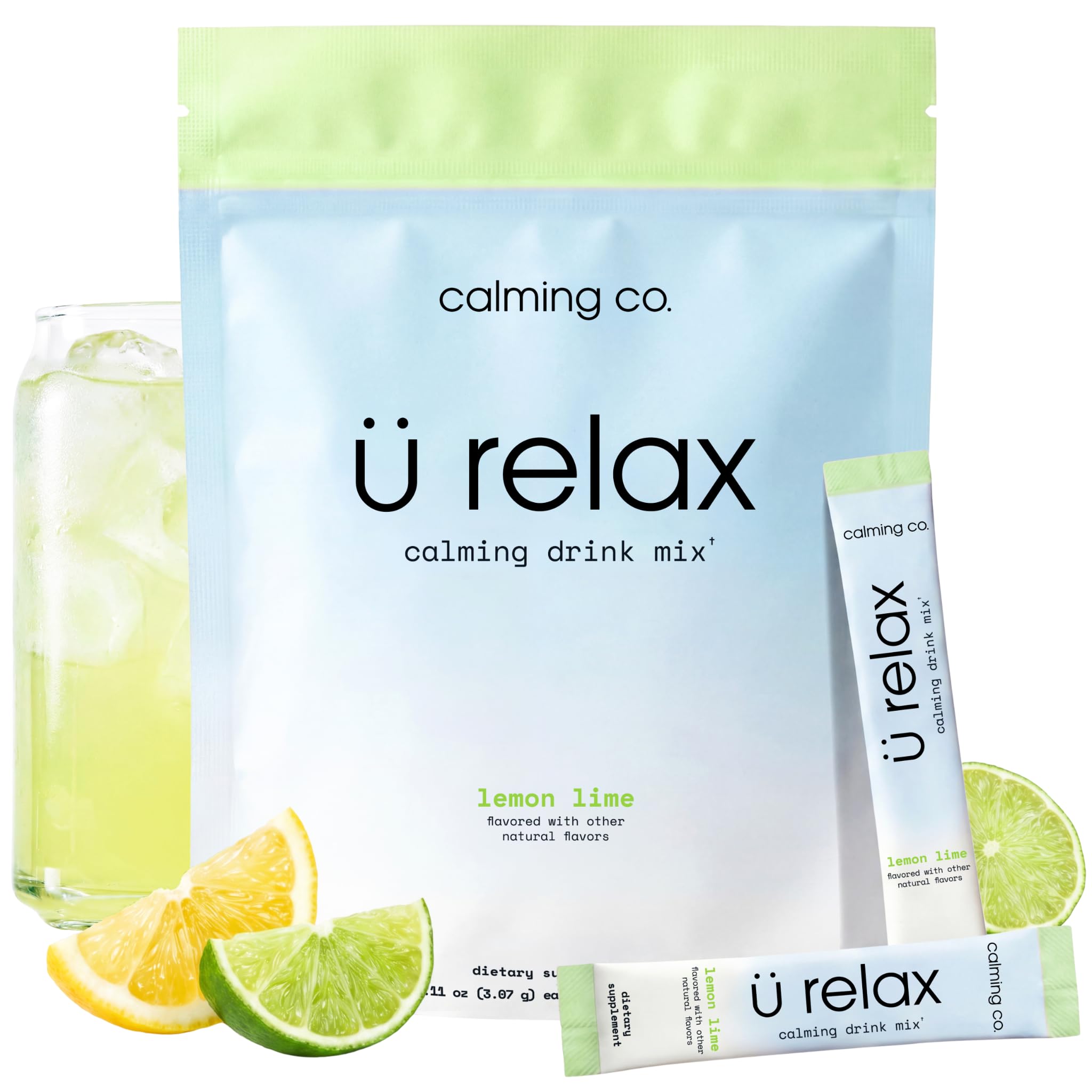Ü Relax 2.0 Powder Drink Mix, Pineapple, Ashwagandha & L-Theanine, Adaptogens, Cortisol, Sleep Aid, Ready-to-Mix, Sugar Free, Zero Calorie, 20 Stick Packs
