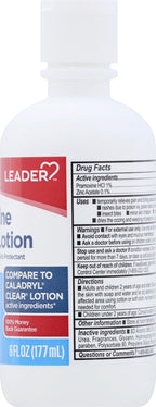 Leader Medicated Calamine Clear Lotion, Anti-Itch, External Analgesic Skin Protectant, Relieves Minor Skin Irritations, Poisen Ivy, Poisen Oak,Insect Bites, 6 oz