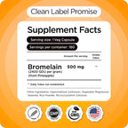 Balancebreens Bromelain 500mg Capsules, 2400 GDU Pineapple Extract, 180 Ct | 2400 GDU Bromelain, 180 Veggie Capsules, Non-GMO, Third-Party Tested, USA