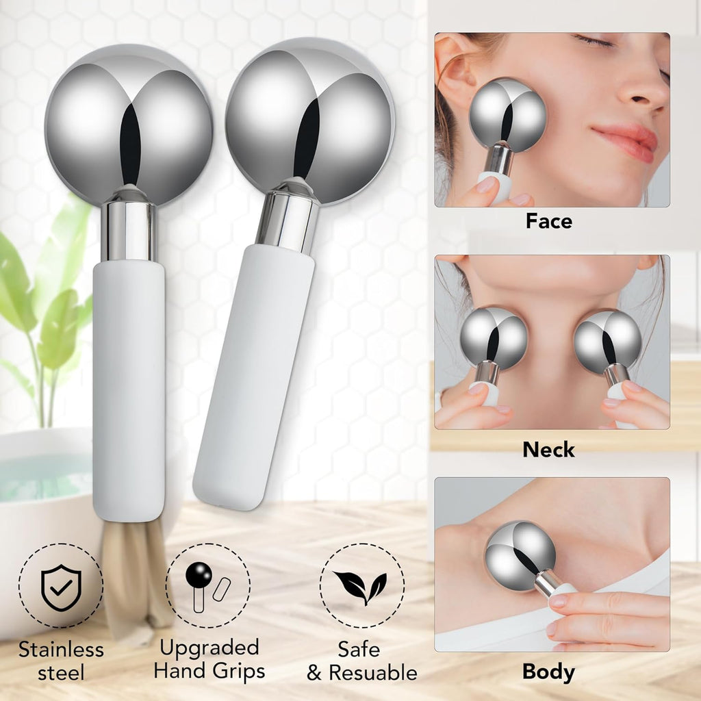 Buy now Floraison Unbreakable Stainless Steel Magic Cooling Beauty Facial Sticks for Face, Neck & Body Cryo Sticks & Cold Roller for face Puffiness & Wrinkles, Wine-Chilling Wands at indiglob india