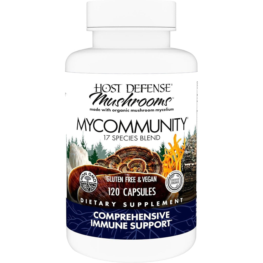 Buy now Host Defense MyCommunity Capsules - 17 Species Blend Mushroom Supplement for Immune Support - Herbal Aid with Lion's Mane, Reishi. Chaga, Cordyceps, Turkey Tail & More - 120 Capsules (60 Servings)* 120 Count (Pack of 1) at indiglob india