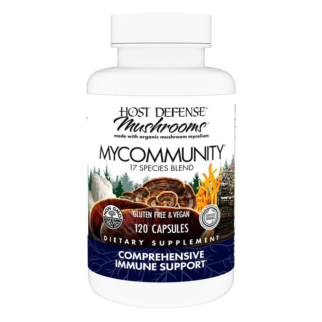 Host Defense MyCommunity Capsules, Immune Support, 30 Capsules | 17 Species Blend Organic Mushroom for Immune Support, 15 Servings