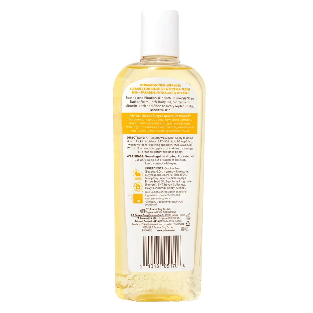 Palmer's Shea Formula Raw Shea Body Oil with Vitamin E, Deep Body Moisturizer to Soothe & Nourish Dry, Sensitive & Eczema-Prone Skin, 8.5 oz (Pack of 12)