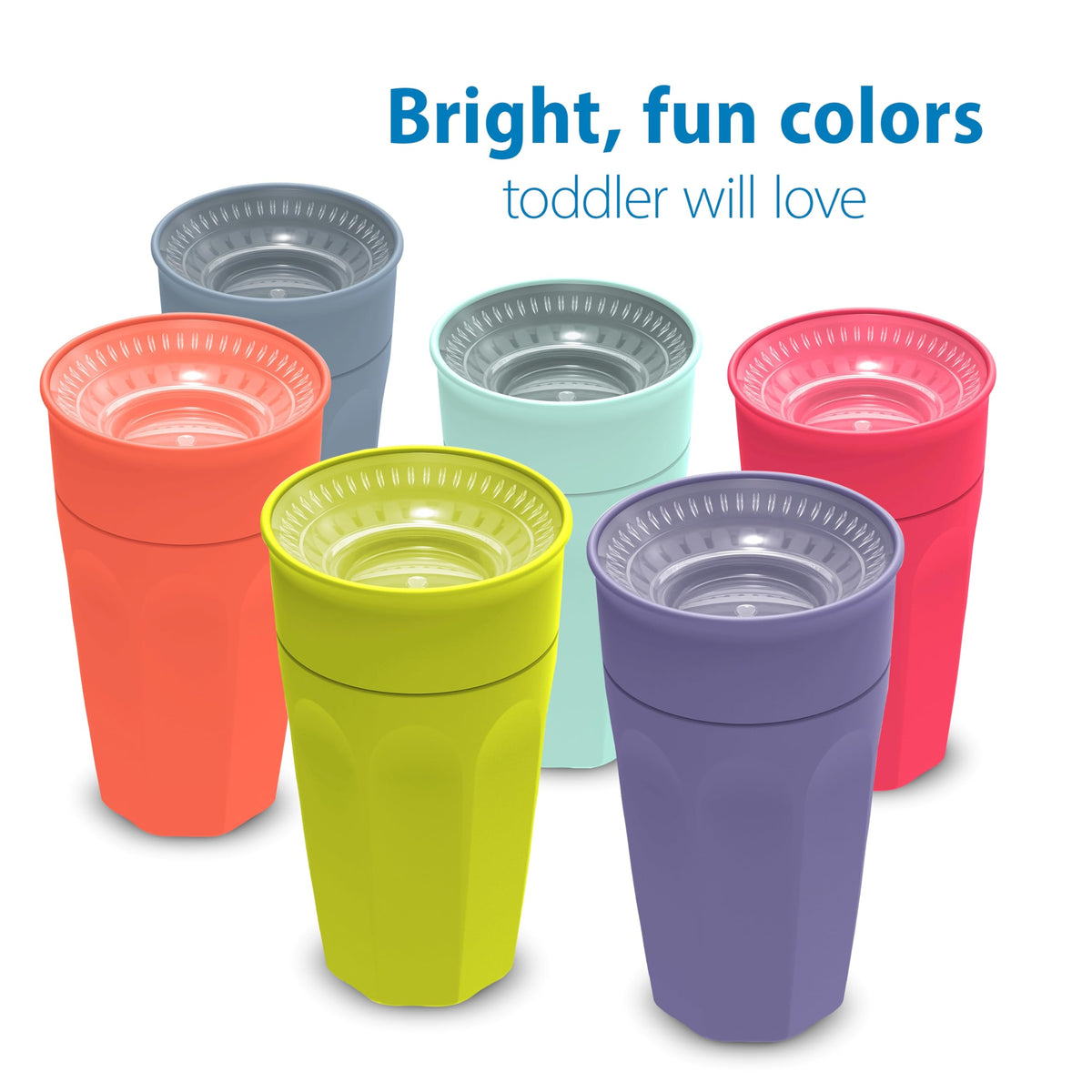Dr. Brown's Milestones Cheers360 Spoutless Cup, Aqua & Blue, 2-Pack
