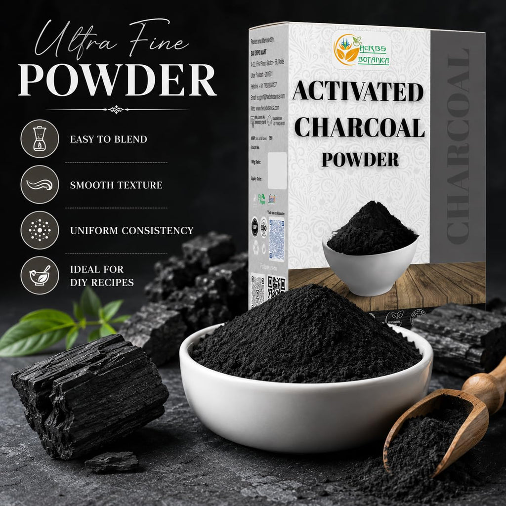 Herbs Botanica Activated Charcoal Powder, Food Grade, 2 oz
