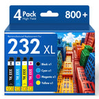 Remanufactured Compatible for 232XL Ink Cartridges Combo Pack for 232 XL for Epson Printer XP-4200 XP-4205 WF-2950 WF-2930 Workforce XP 4200 4205 WF 2950 2930 XP4200 XP4205 WF2950 (4 Pack, BKCMY)