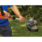 BLACK+DECKER 20V MAX String Trimmer and Edger 2 in 1, Cordless Weed Wacker with Auto Spool Feed, Battery and Charger Included, 12 Inch Steel Deck, Reduced Vibration (LST300)