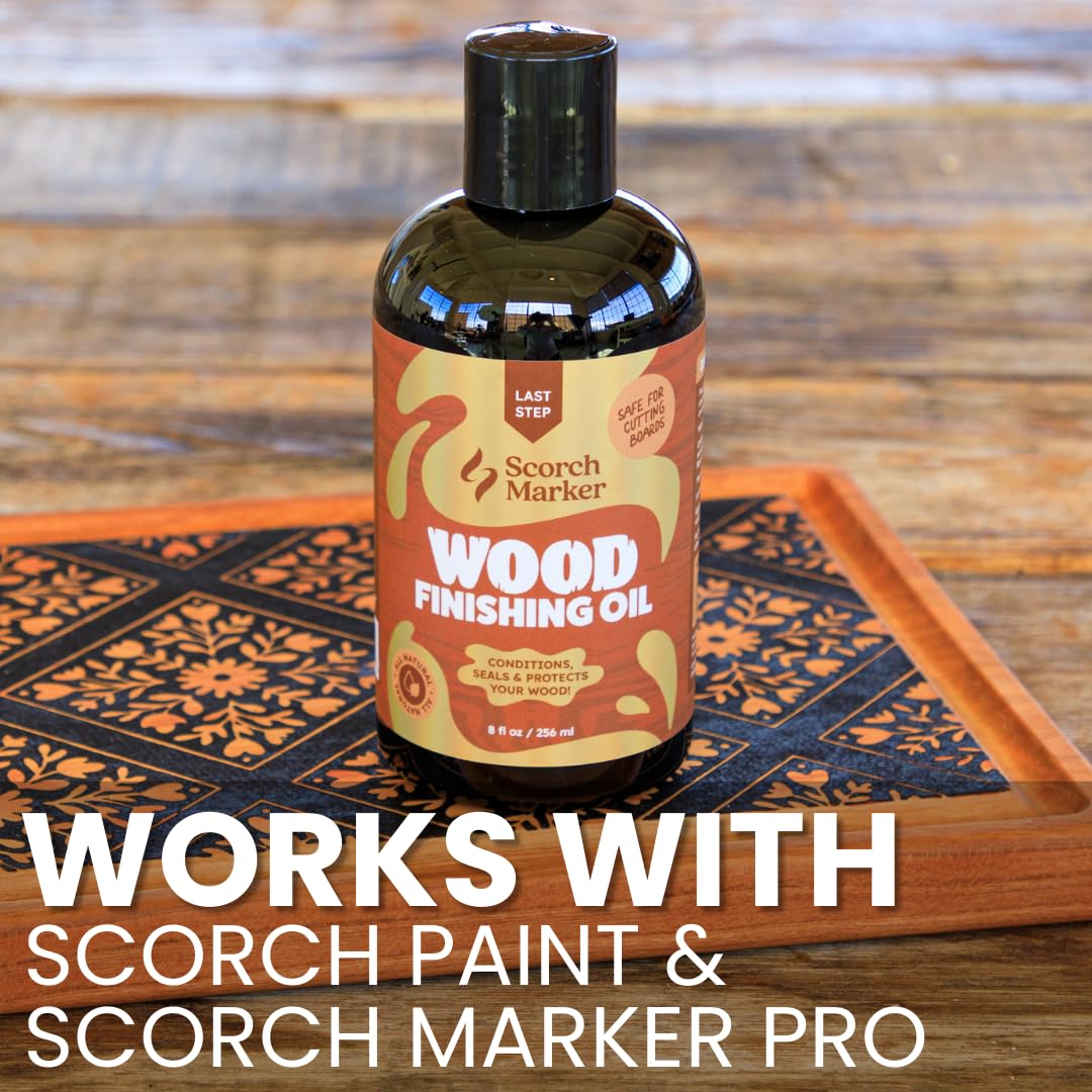 Scorch Marker Wood Finishing Oil, Food Safe Cutting Board Oil, 8 oz
